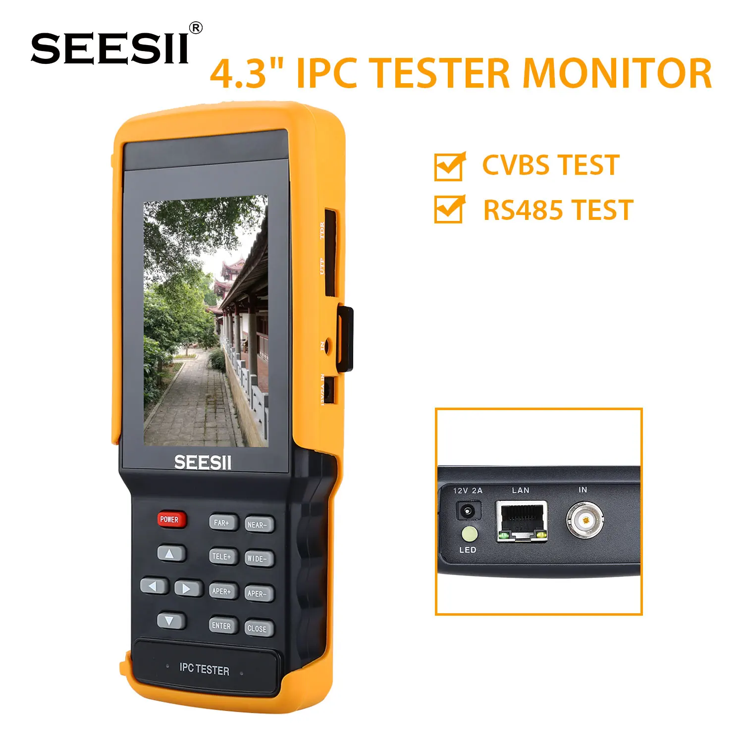 

IPC9300 IPC/wifi/TVI/CVI/Analog 4.3'' Touchscreen CCTV Tester for IP/Analog Camera 1080P BNC Network Cable Tester WIFI 8GB