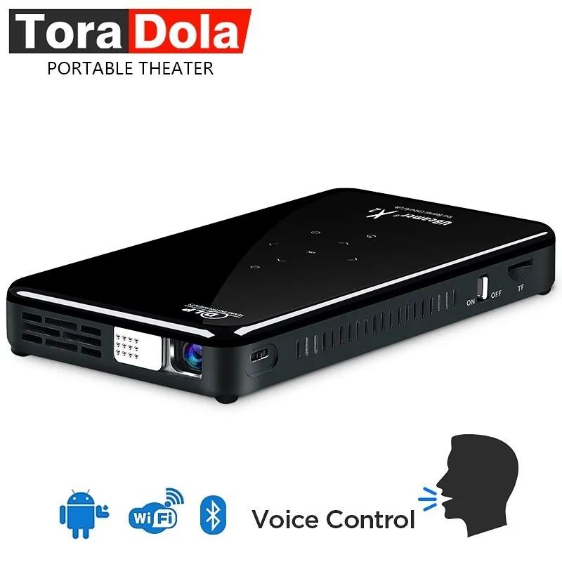 

Tora Dola Ubeamer X2 Mini Projector, Android WIFI, Battery, support 1080p, Portable 3D Home Cinema(optional Voice Control)
