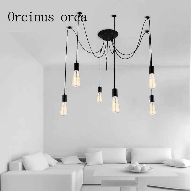

Nordic Industrial Wind retro restaurant living room spider lamp creative clothing store bar Chandelier