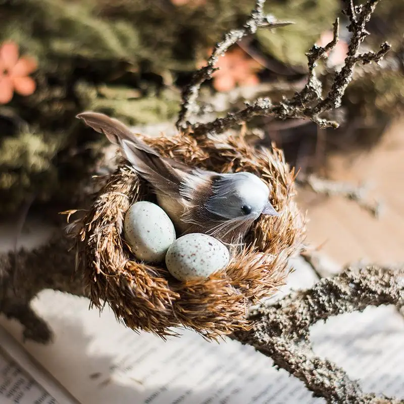 

Decorative bird ornament clip nest nest feather brooch American village The bird's nest