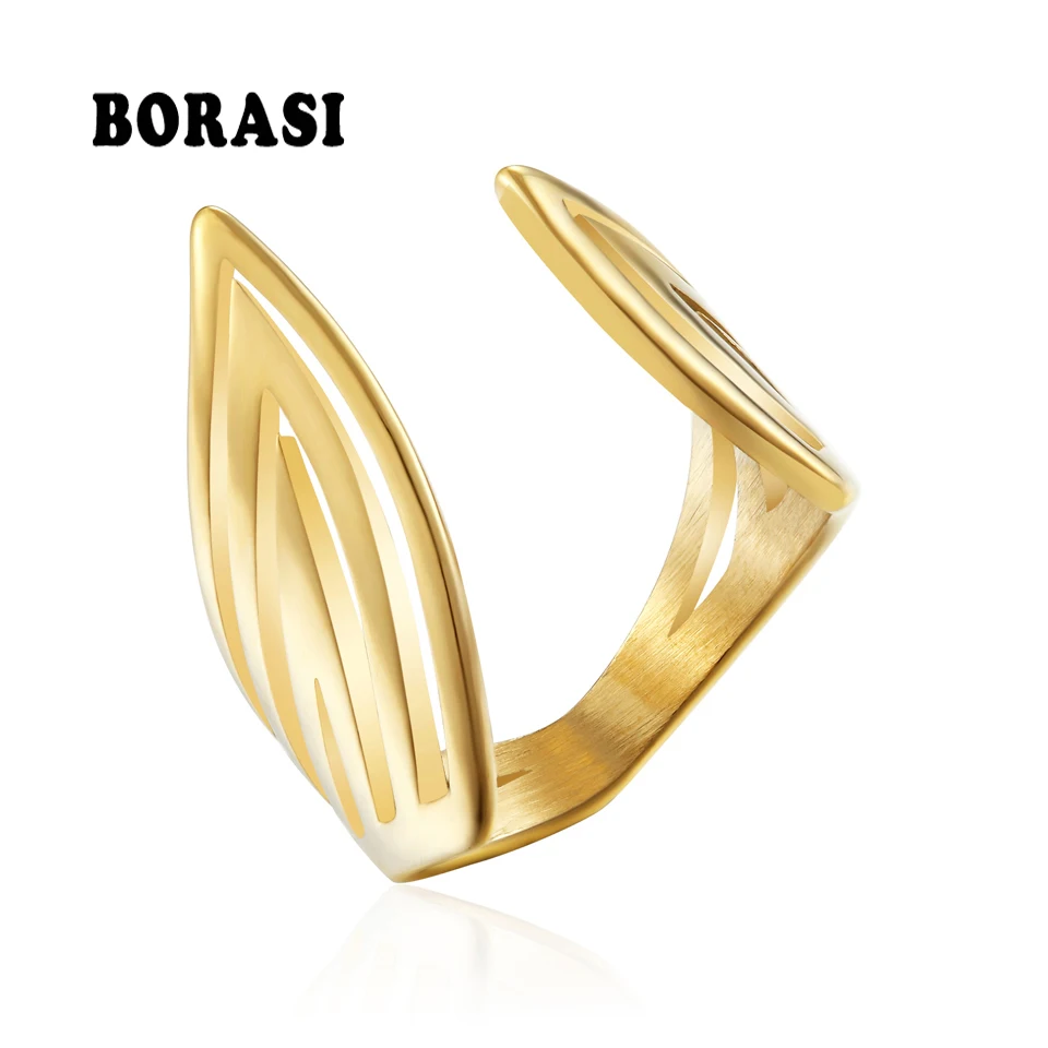 BORASI новые классические кольца с листьями для женщин оптовая продажа модные