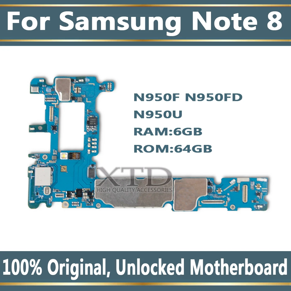 

100% tested Unlocked Logic Board for Samsung Note 8 Motherboard N950F N950FD N950U Full Function Mainboard