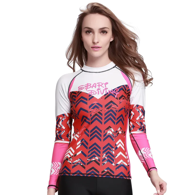 Sbart 2017 new swim shirts womens rash guard sun protective clothing