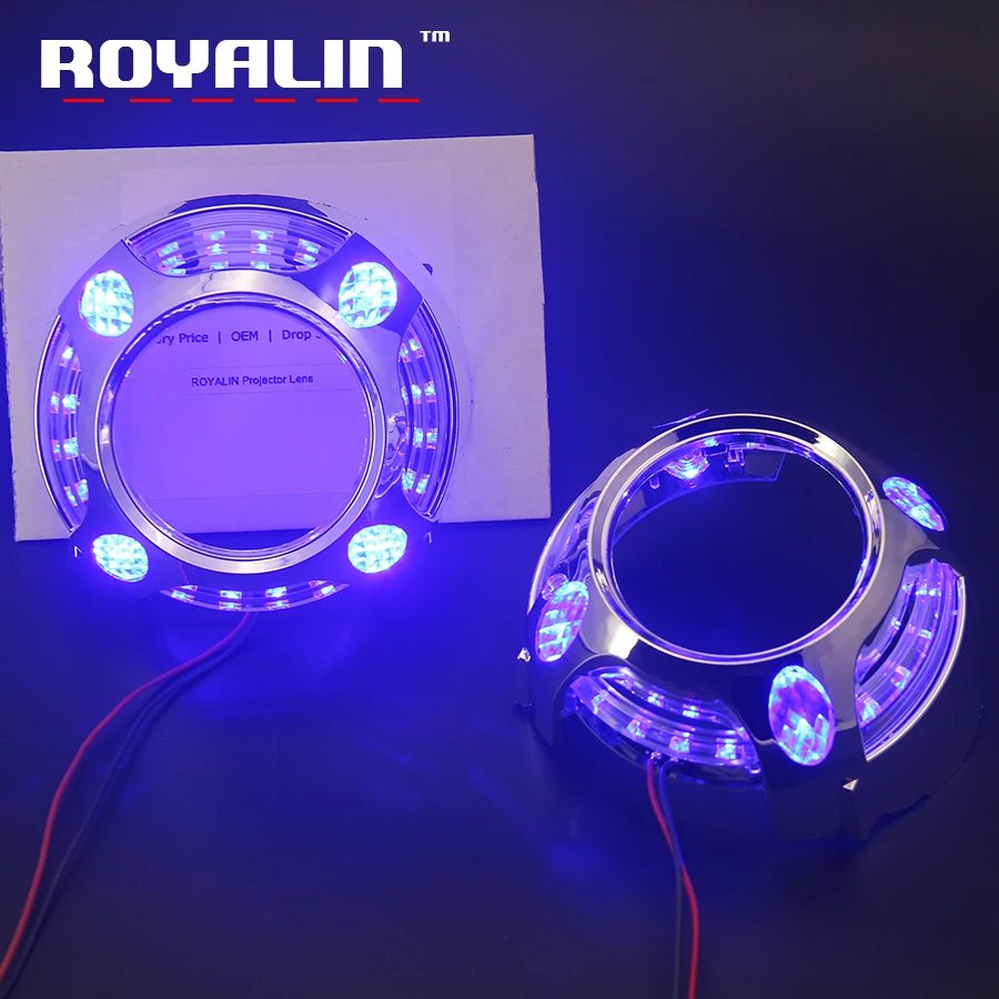 

LED Angel Eye Daytime Running Lights DRL for 2.5 3.0 Bixenon HID Projector Headlights Lens Bezel Mask for Porshce Panamera Style