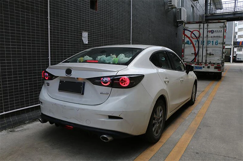 Проникающий Тип динамический сигнал автостайлинг поворота для Mazda 3 Axela светодиодный задний фонарь- противотуманная фара DRL+ тормоз+ парковочные огни