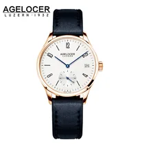 AGELOCE Women Brand Fashion quartz-watch Women’s Clock Relojes Mujer Dress Ladies Watch Business Black Genuine Leather Watches