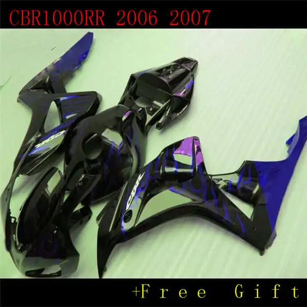 

km molded fairings for CBR1000RR 06 07 black blue fairing kit CBR1000RR 2006 2007