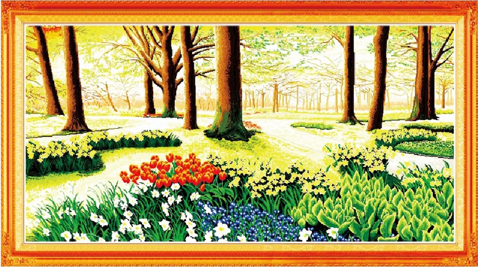 

Promised Land cross stitch kit lanscape tree 18ct 14ct 11ct count printed canvas stitching embroidery DIY handmade needlework