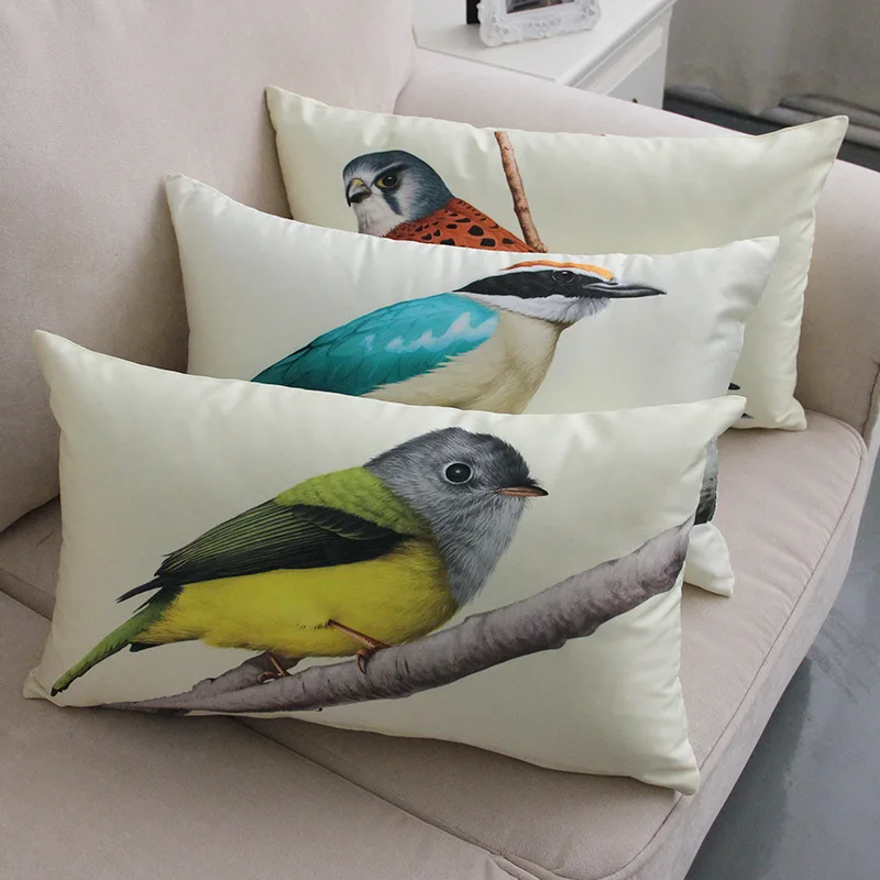 Continental Creative Painted Bird pillow cover cushion sofa cushion