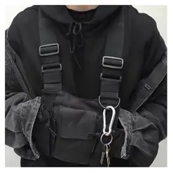 Регулируемый Черный нагрудный жилет сумка Хип Хоп Уличная функциональная тактическая жгут Kanye West поясная сумка модная нейлоновая