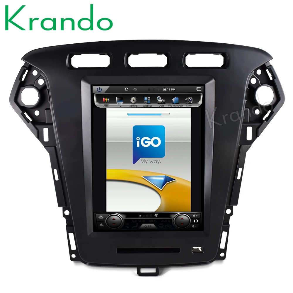 Flash Deal Krando Android 8.1 10.4" Tesla Vertical screen for FORD Mondeo 2011-2013 car radio navigation dvd entertainment system player 4