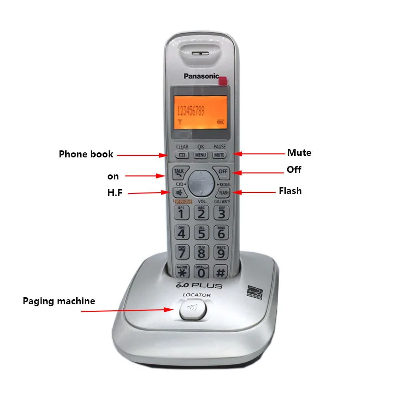 توسيع DECT 6.0 زائد 1.9 GHz الرقمية هاتف لاسلكي ID دعوة Handfree ديل اللاسلكية هاتف المنزل ل مكتب تجارية (سابقا)