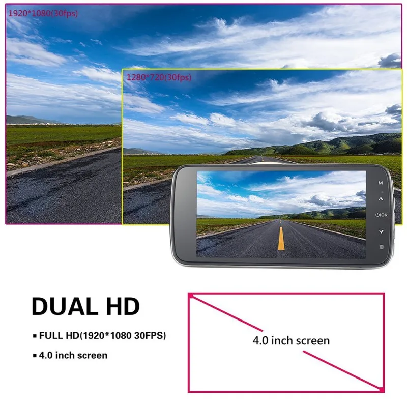 

2018 New 4.0 Inch IPS Screen Car DVR Novatek Car Camera T810 Oncam Dash Camera Full HD 1080P Video 170 Degree Dash Cam