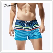 Бренд Taustiem, мужские пляжные шорты, купальные костюмы, боксеры, быстросохнущие шорты с карманами для геев, повседневные шорты
