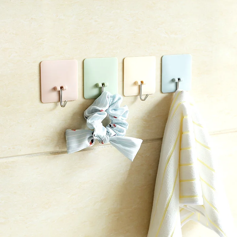 1PC Nail-Free Strong Glue Hook Wall Seamless Hook Kitchen Bathroom Hook Door Rear Hook