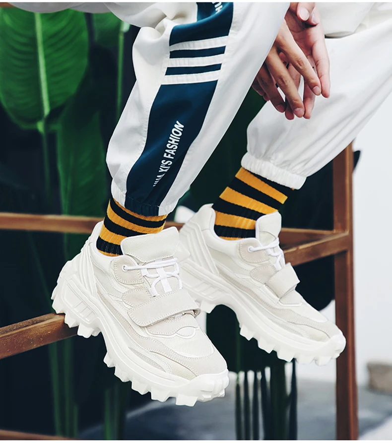 Mens Chunky Trainers Sneaker Brand Leather Shoes Men Sneakers Mesh Footwear Platform White Sneakers Men Casual Shoes Mens High   (10)