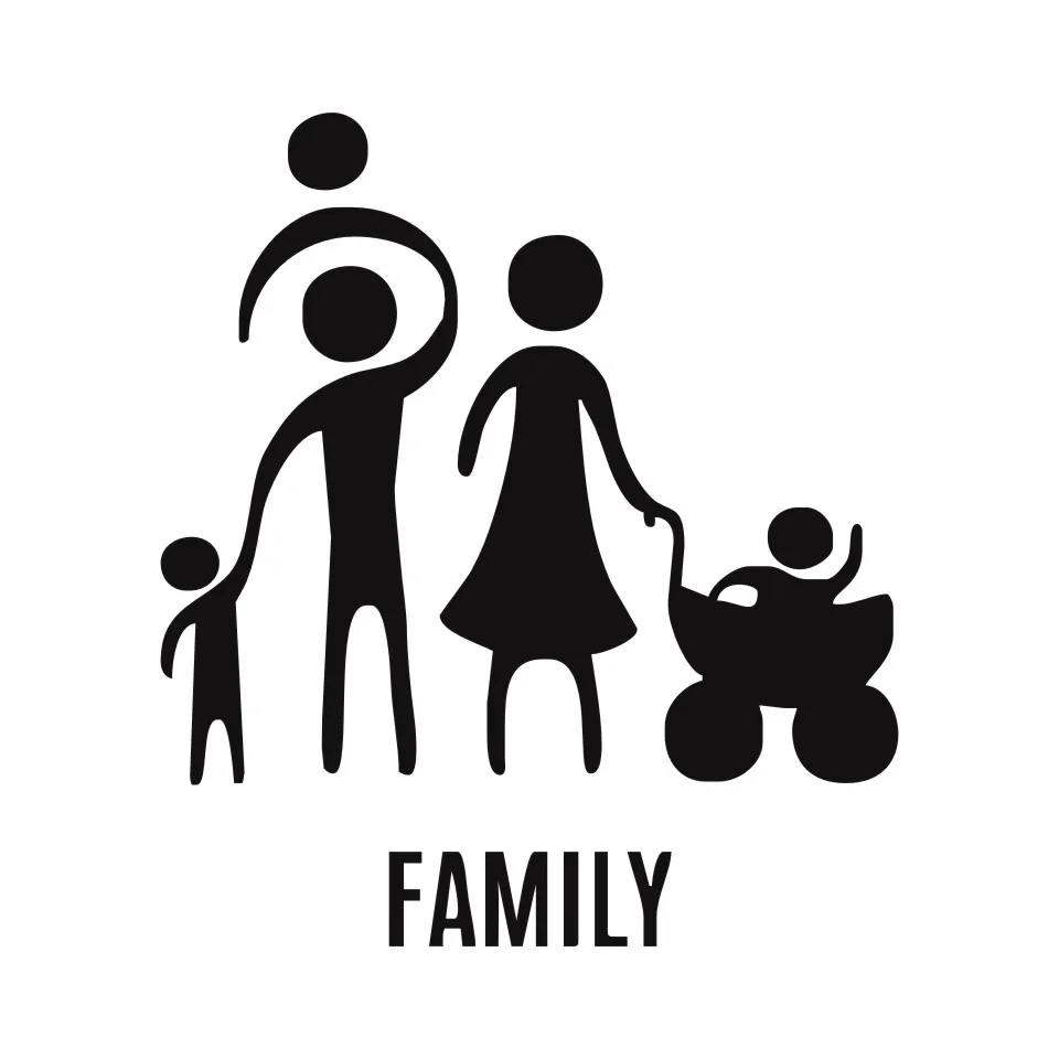 THE HAPPY FAMILY Sticker Car Accessories Vinyl Window Car Decals and Sticker Car-styling Fashion Decal Sticker for Car 1715CM (4)