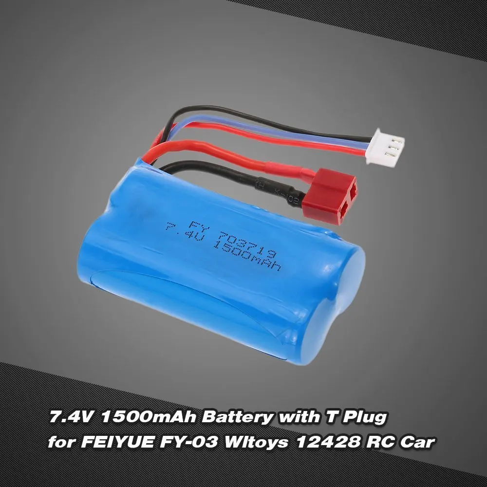 Wltoys 7 4 V 1500 мА/ч Батарея с Т образный разъем для FEIYUE FY 03 FY01 FY02 12428 12401 12402 12403 12404 12423 +