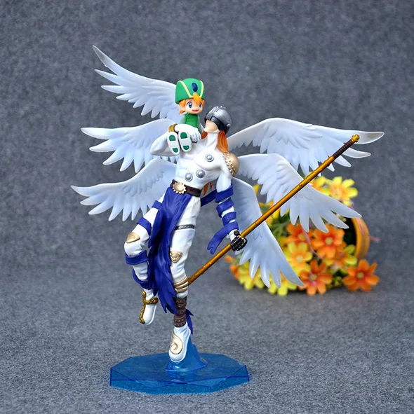 Digimon фигурка из ПВХ модель игрушки 22 см Angemon wisarmon фигурка одна деталь аниме фигурка кукла подарок на день рождения игрушка - Цвет: Angemon