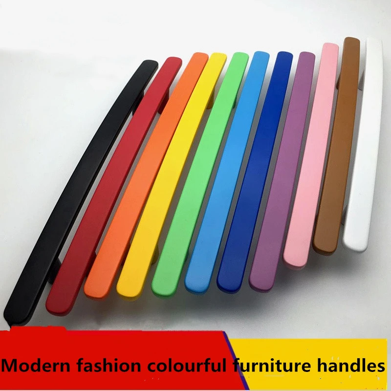 128mm Modern Simple Fashion Colourful Furniture Handles Red Blue White Pink Kitchen Cabinet Cupboard Handles 5 Matte Balck Pull Cupboard Handles Furniture Handlecabinet Handle Pull Aliexpress