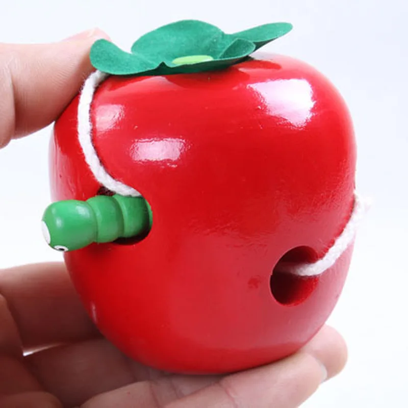New Wooden Apple and Bug Threading Games Toys Hand Eye Coordination Fine Motor Skills Development Montessori Materials New Wooden Apple and Bug Threading Games Toys Hand Eye Coordination Fine Motor Skills Development Montessori Materials