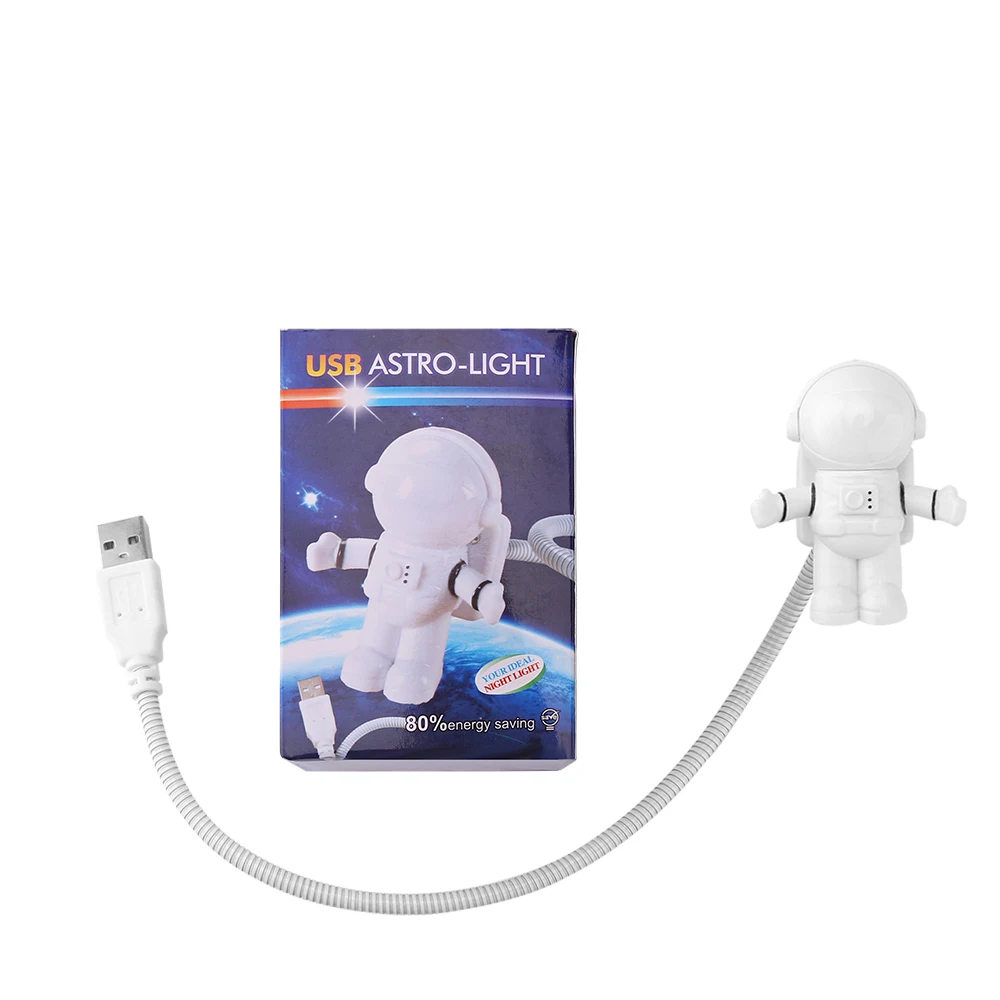 Cutogain Mini Reading Lamp USB Tube Computer Laptop Pure White Portable Spaceman Astronaut LED Night Light 
