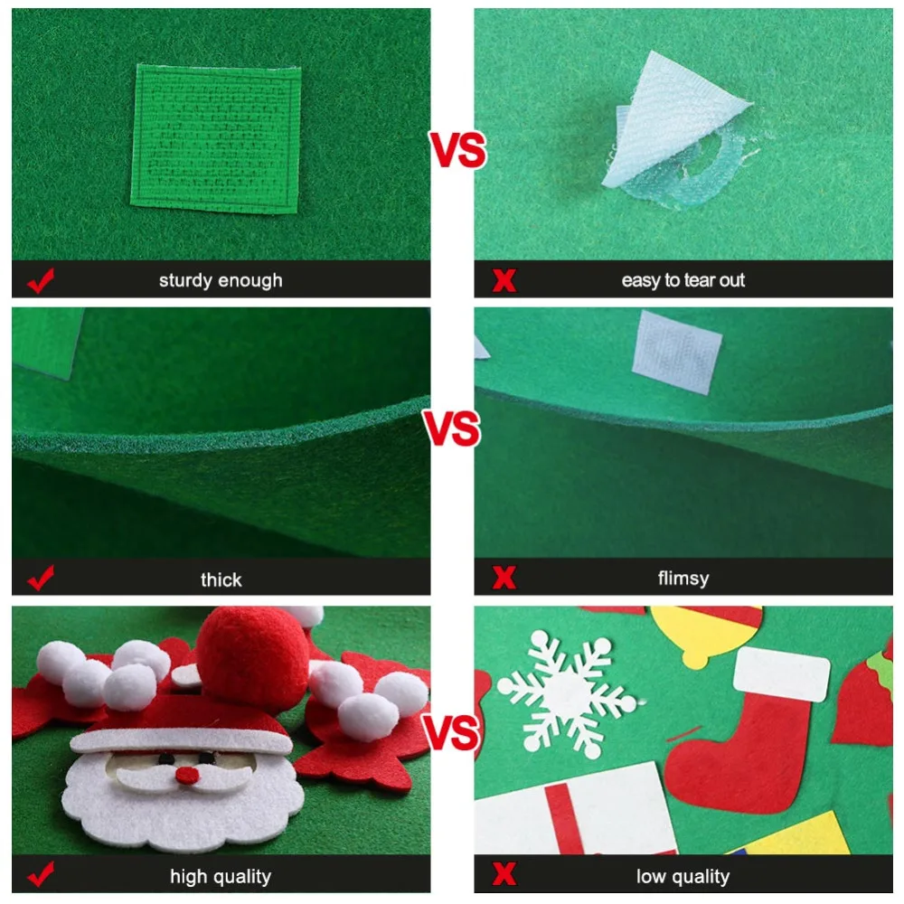 OurWarm Creative Felt DIY Craft Gift Handmade Felt Christmas Tree Kids Birthday Party Decorations Children Room Decoration