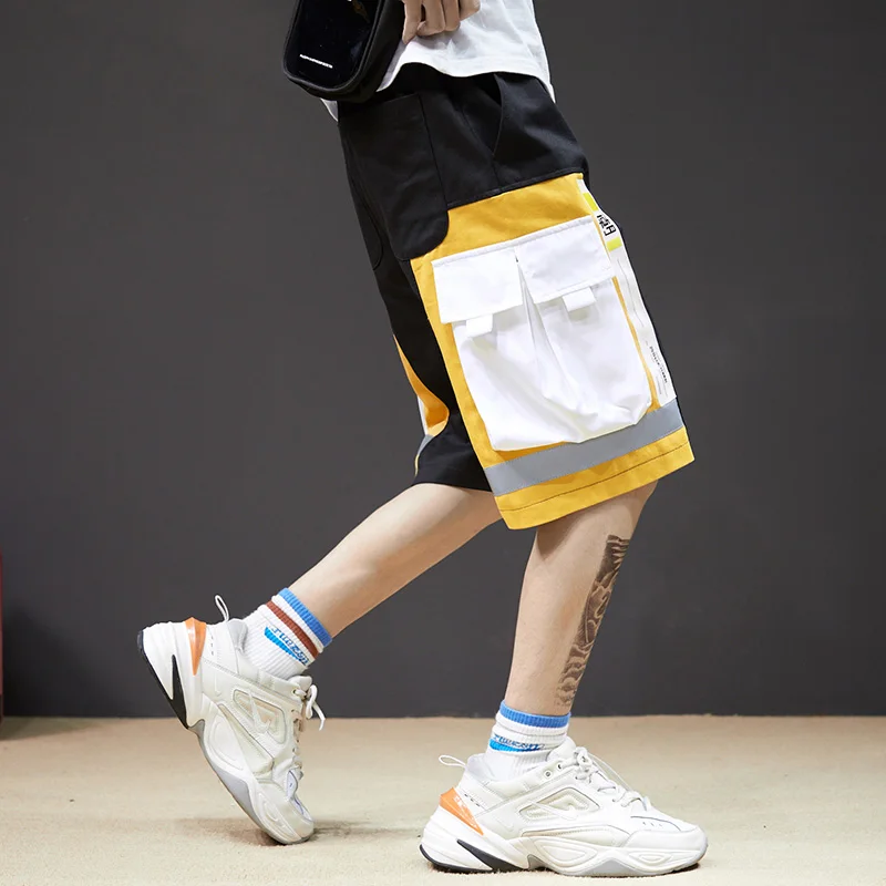 Работники 'shorts, мужская, хип-хоп главных улиц, прямая трубка, темно-стиль, уличный стиль, пять отражений