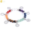 CSJA New Hot 8mm 7 Chakra Bracelet Healing Balance Energy Beads Prayer Natural Stone Yoga Bracelets Charm for Women Jewelry E996 ► Photo 1/6