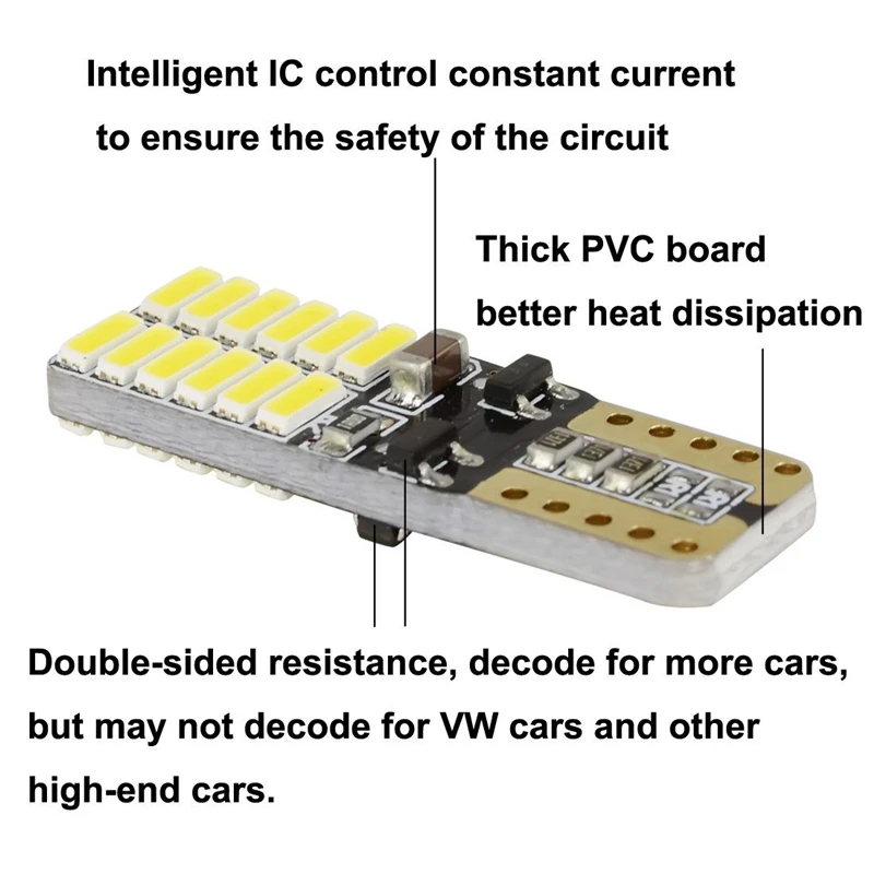 1 шт. Авто W5W светодиодный T10 Canbus 24 smd фонарь для автомобиля передний боковой маркер