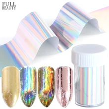 Лазерная Матовая фольга, наклейка для ногтей, золотая, серебряная, голографическая, звездная, переводная, слайдер, наклейка для украшения ногтей, маникюр 4*100 см CH1001