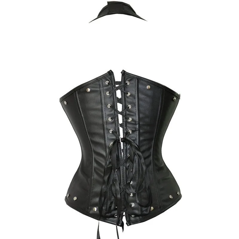 BEONLEMA-Black-Red-Corset-Steampunk-Accessories-Metal-Buckle-Belt-Lace-Tight-Up-Underbust-Gorset-Faux-Leather_ copy