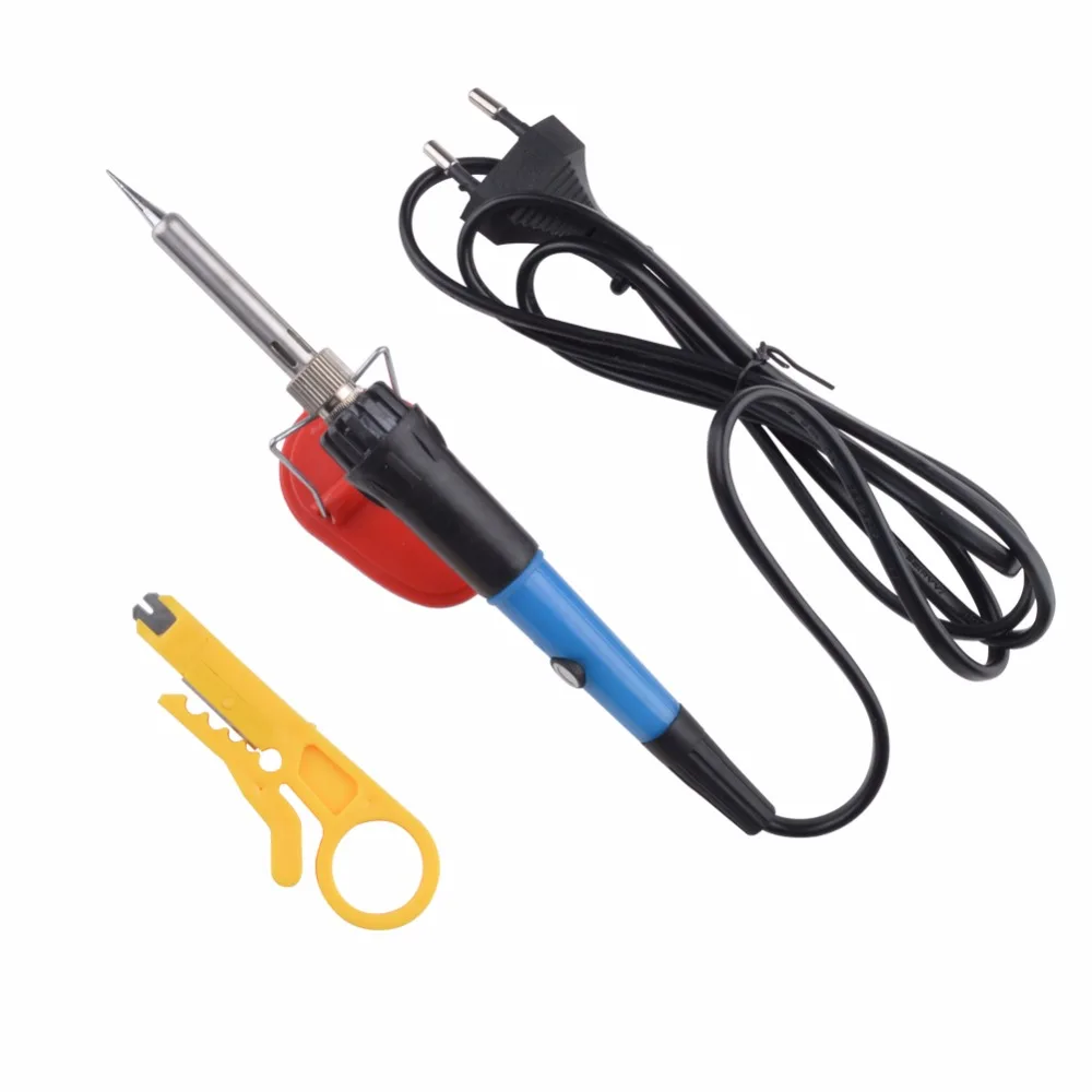 

60W Adjustable Temperature Electric Soldering Iron Tool Kit Welding Solder Heat Pencil With A Wire Stripper Cutter,Plastic Stand