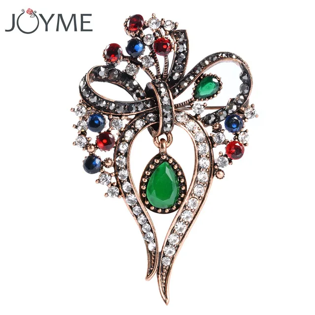 Beautiful Brooches Girls Decorative Antique Pins Broches Crystal Flower