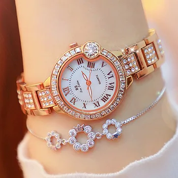 

New Hot Sale Watch High-end Chain Watch Metal Rhinestone Strap Women's Watch Fashion & Casual Chronograph Bracelet Clasp