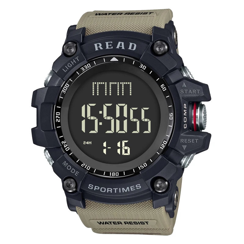 

New RUILI Brand Men Watch with Luminous Display Multi-function Sports Quartz Watch Nylon Strap