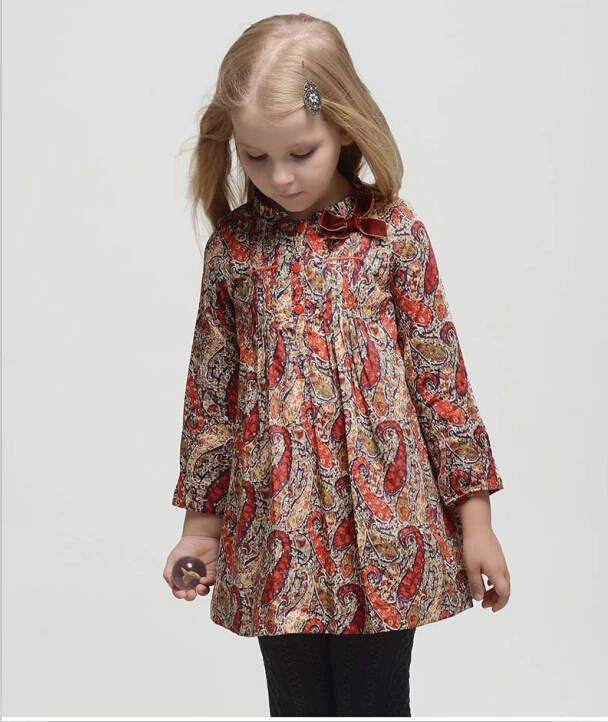 New WL.Monsoon spring Autumn Girl Dress Children's clothing Long