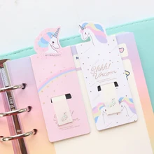 Domikee cute kawaii cartoon unicorn shape school student magnetic bookmark for books candy paper book marks stationery gift