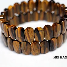 Meihan натуральный тигровый глаз 8*14*5 эластичный шнур мм браслет, великолепный браслет бусины для изготовления ювелирных изделий драгоценный камень