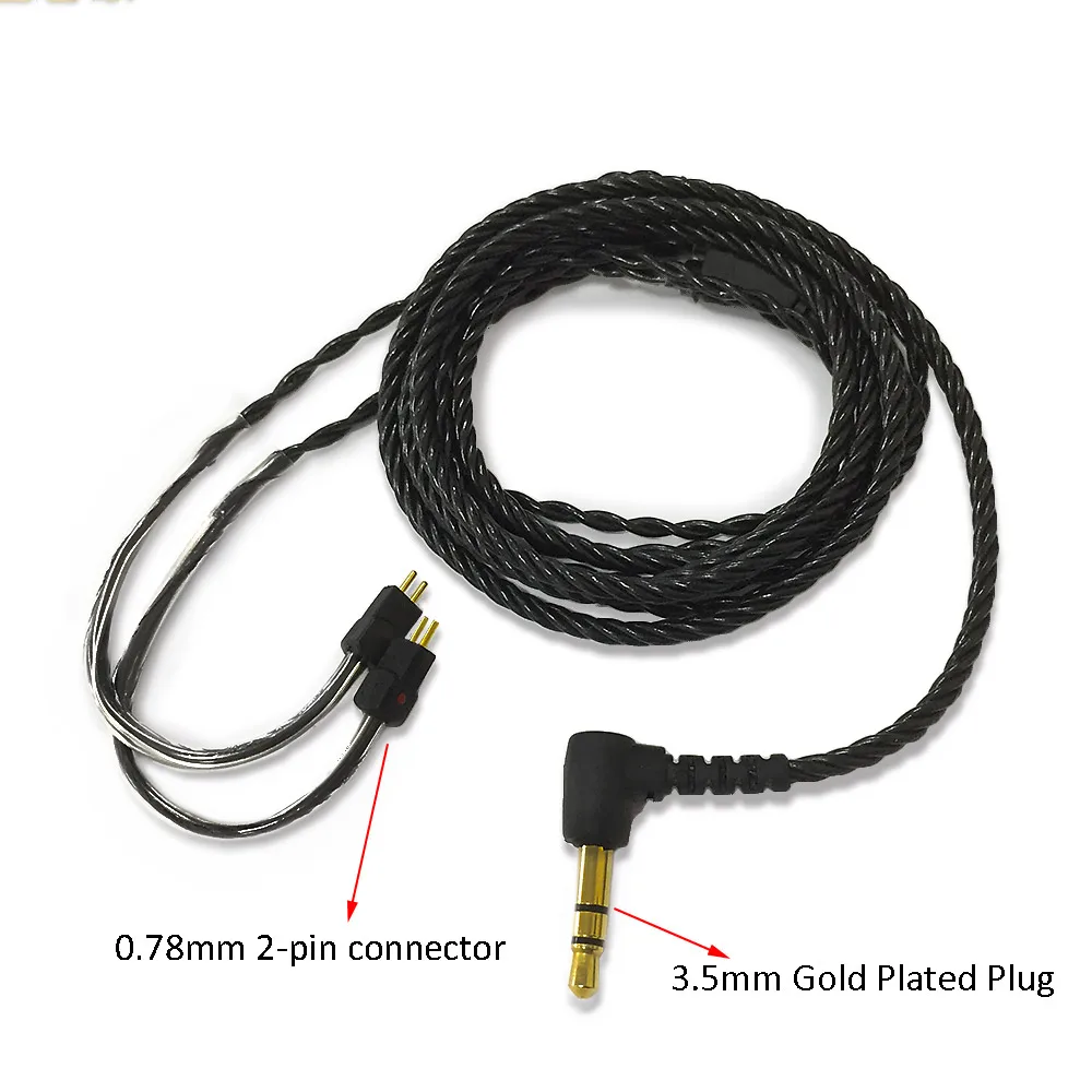 Upgraded Earphone Cable Wire for In-ear Musician Monitors fits for 1964 w4r um3x es3 es5 2 Pin Connector