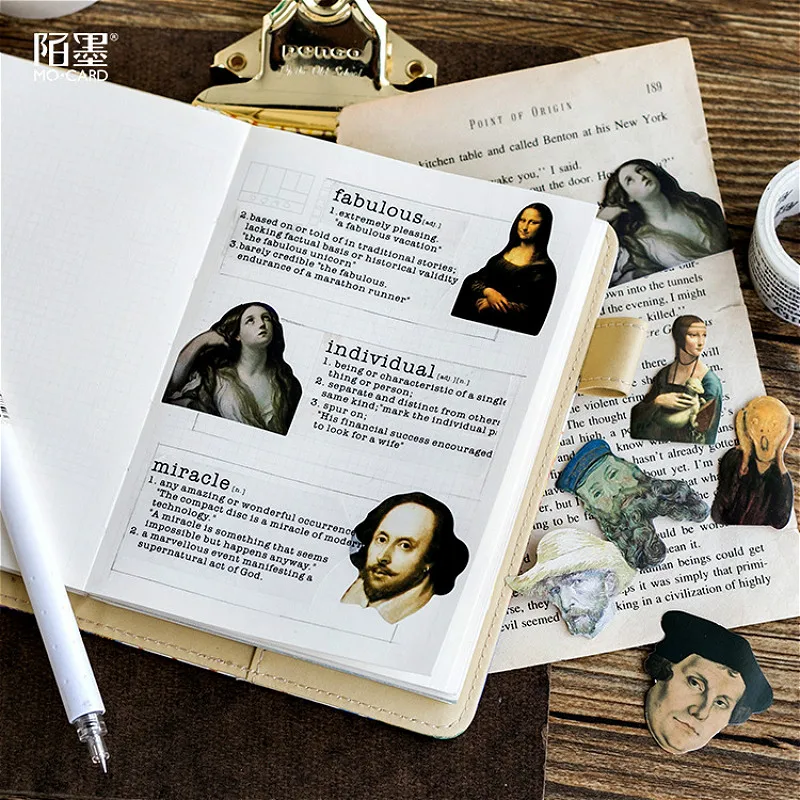 45 шт./компл. kawaii bookmark мультфильм милый узор знаменитости дневник наклейки планер
