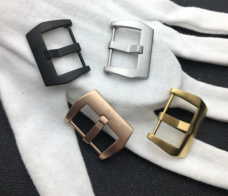 

Brushed 20mm 22mm 24mm 26mm Silver Black Gold Rose Steel Pin Buckle For Panerai strap Clasp watchband watch band tool