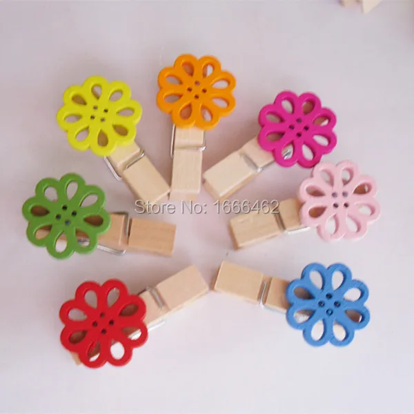 

Mixed color Mini Wooden Clothes Photo Paper Peg Pin Clothespin Craft Clips 35MM , 35 PCS 3