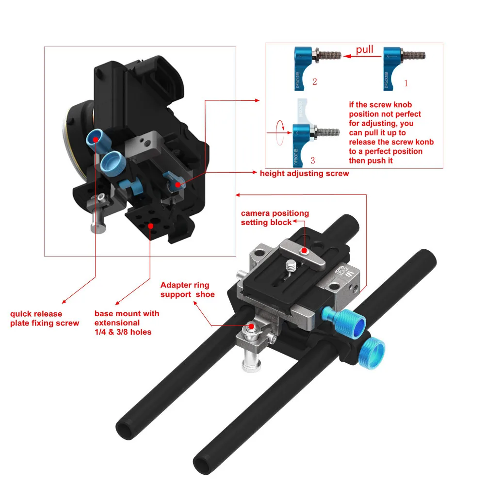 FOTGA DP500 Mark III 3 QR 15 мм стержень опорная пластина для FF BMCC FS700 A7 II 5D2 5D3