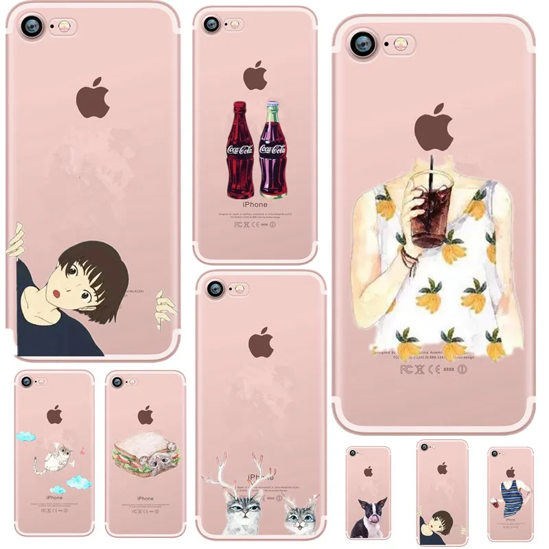 Летний чехол Coke для iPhone 7 8 Plus TPU 5 5S SE 6 S X задняя крышка отражающая симпатичная