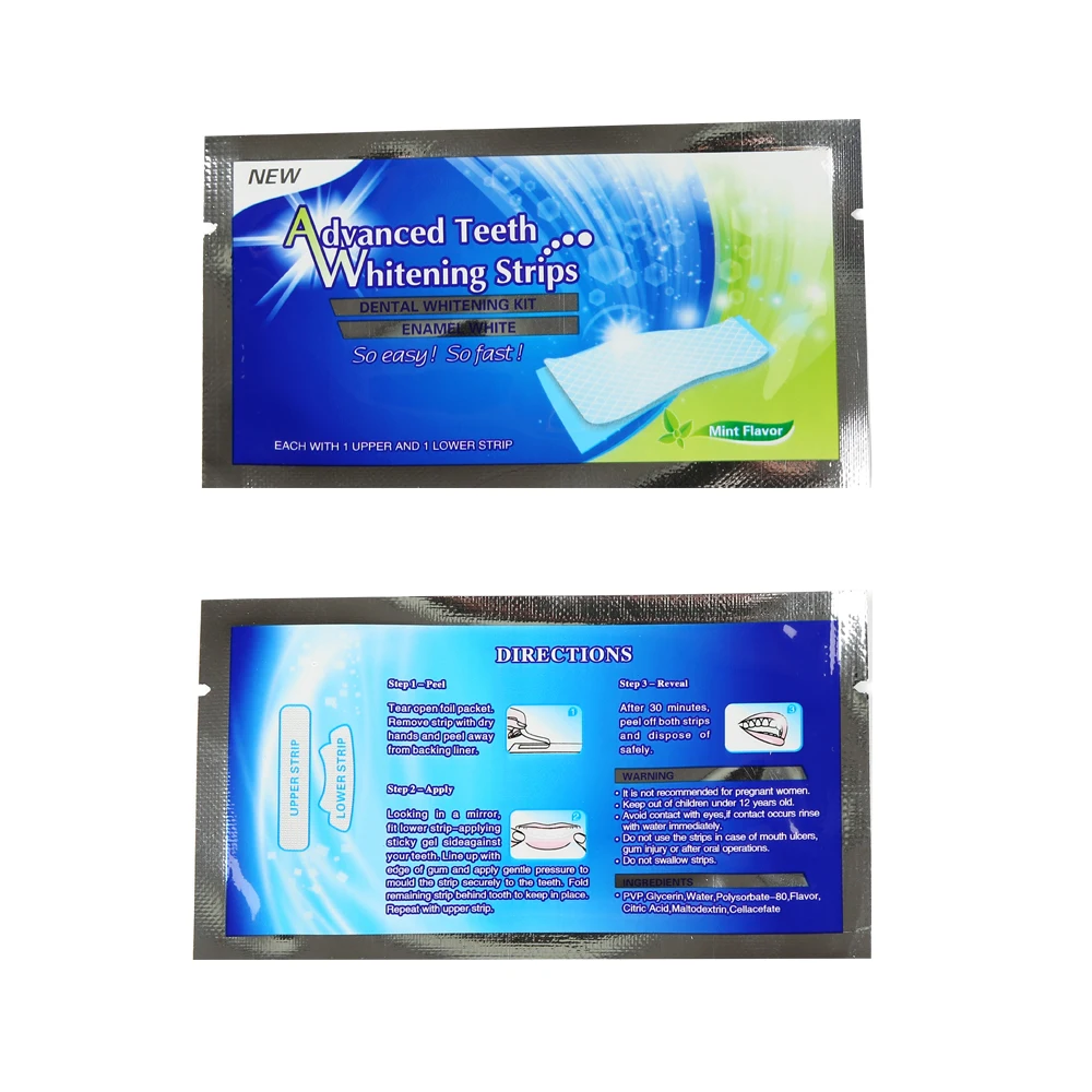 Teeth Whitening Strips Oral Hygiene Dental Care Bleaching Hydrogen Peroxide Gel Tooth Whitener