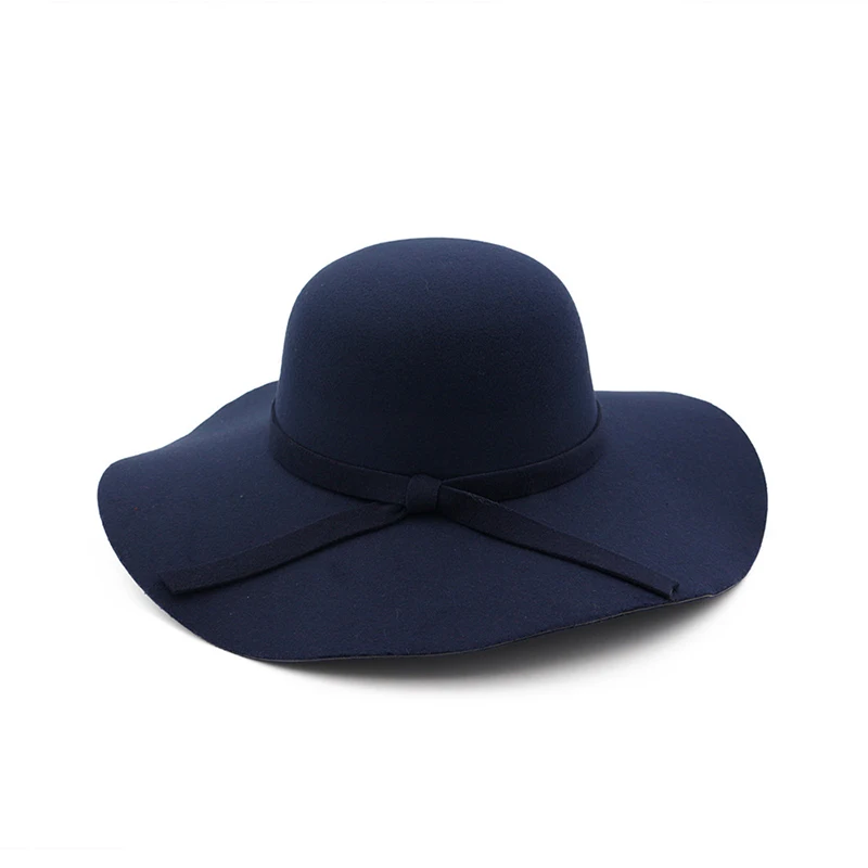 Зимние шапки для женщин, мягкая винтажная Кепка с широкими полями, шерстяная фетровая шляпа-котелок, флоппи-шляпа, женская большая шапка, церковная Кепка