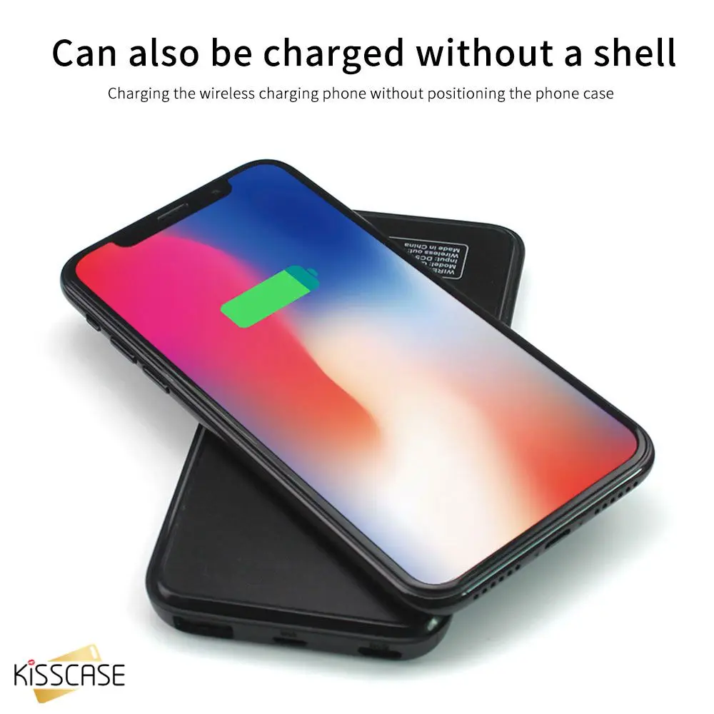 

KISSCASE Portable wireless Power Bank charging Case for iPhone X XR XSMAX 8 8Plus Qi Wireless Charger Power Bank 5000mAh Battery