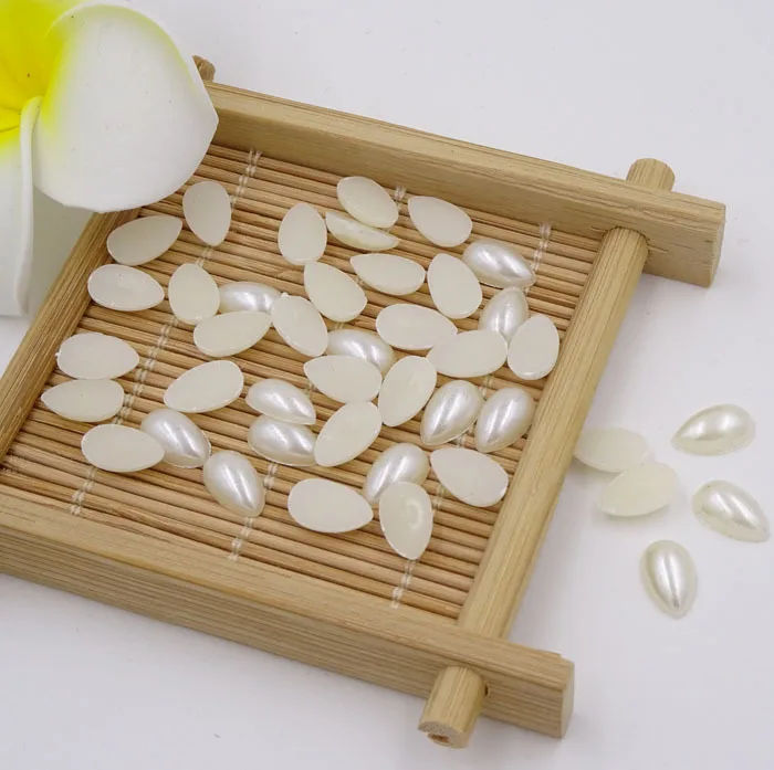 

6*10mm 300Pcs Teardrop Meia Perola Craft Beads Imitation Pearls Half Pearl Embellishments New For Scrapbooking Perola Artesanato