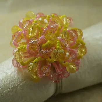 

orange glass with crystal napkin ring, decoration napkin holder,